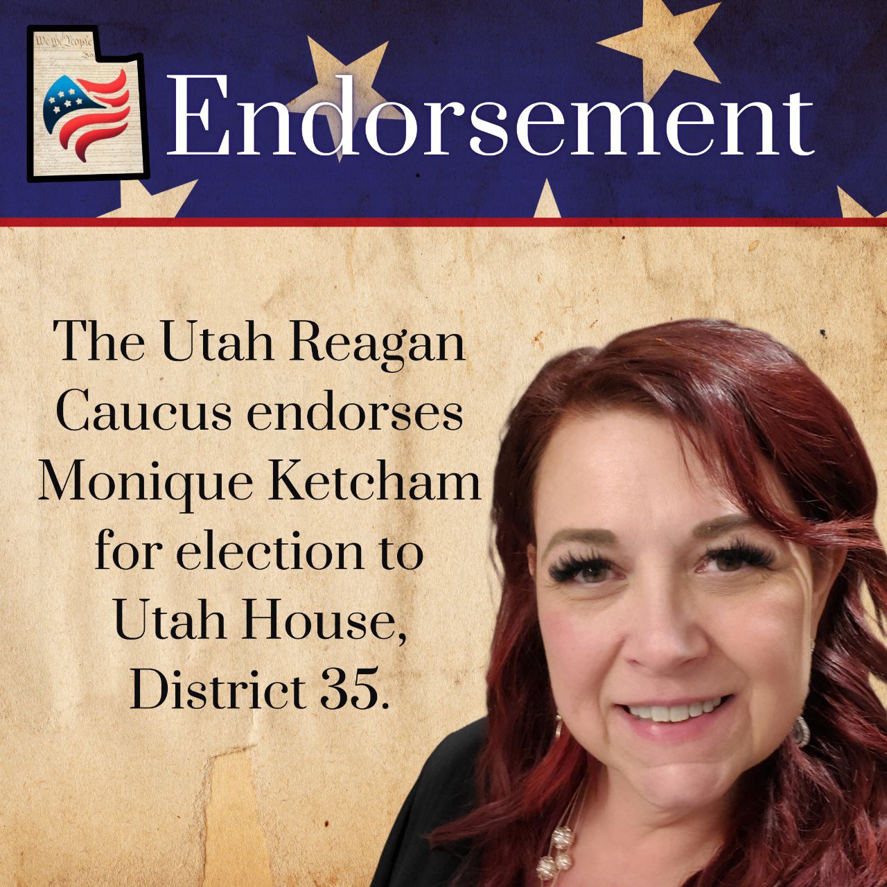 Utah Reagan Caucus endorsement of Monique Ketcham for Utah House District 35